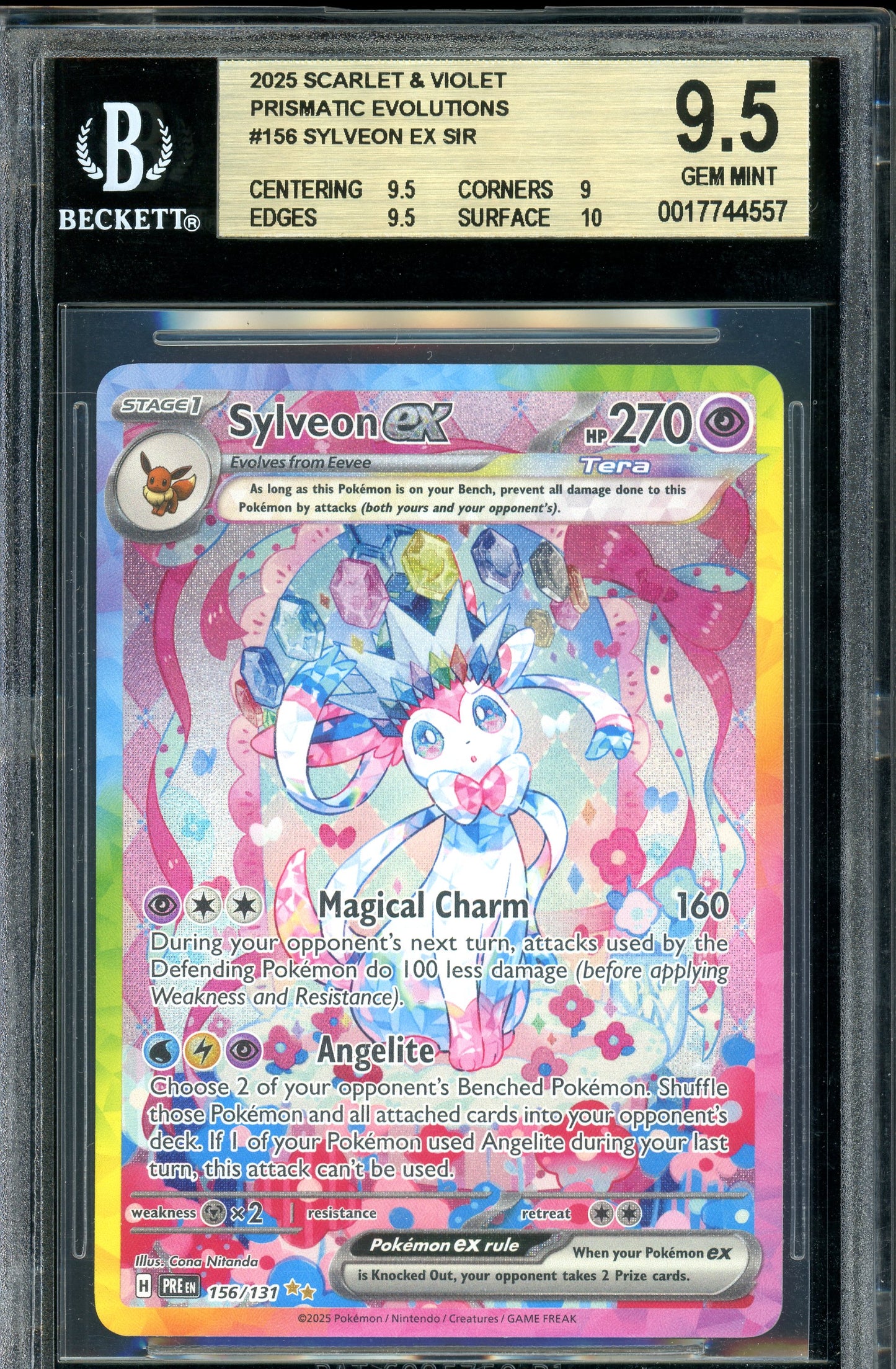 Prismatic Evolution Slyveon EX BGS 9.5