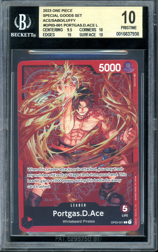 2023 One Piece Special Goods Set Ace Leader BGS 10