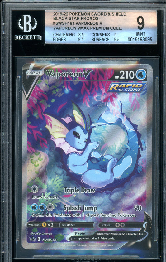 Vaporeon V - SWSH181 - SWSH: Sword & Shield Promo Cards BGS 9 Mint