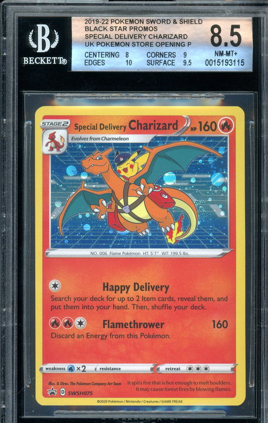 BGS 8.5 Special Delivery Charizard SWSH075 SWSH: Sword & Shield Promo Holo